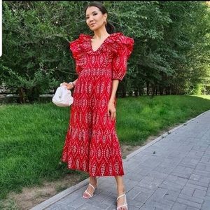 ZARA DRESS WITH CUTWORK EMBROIDERY